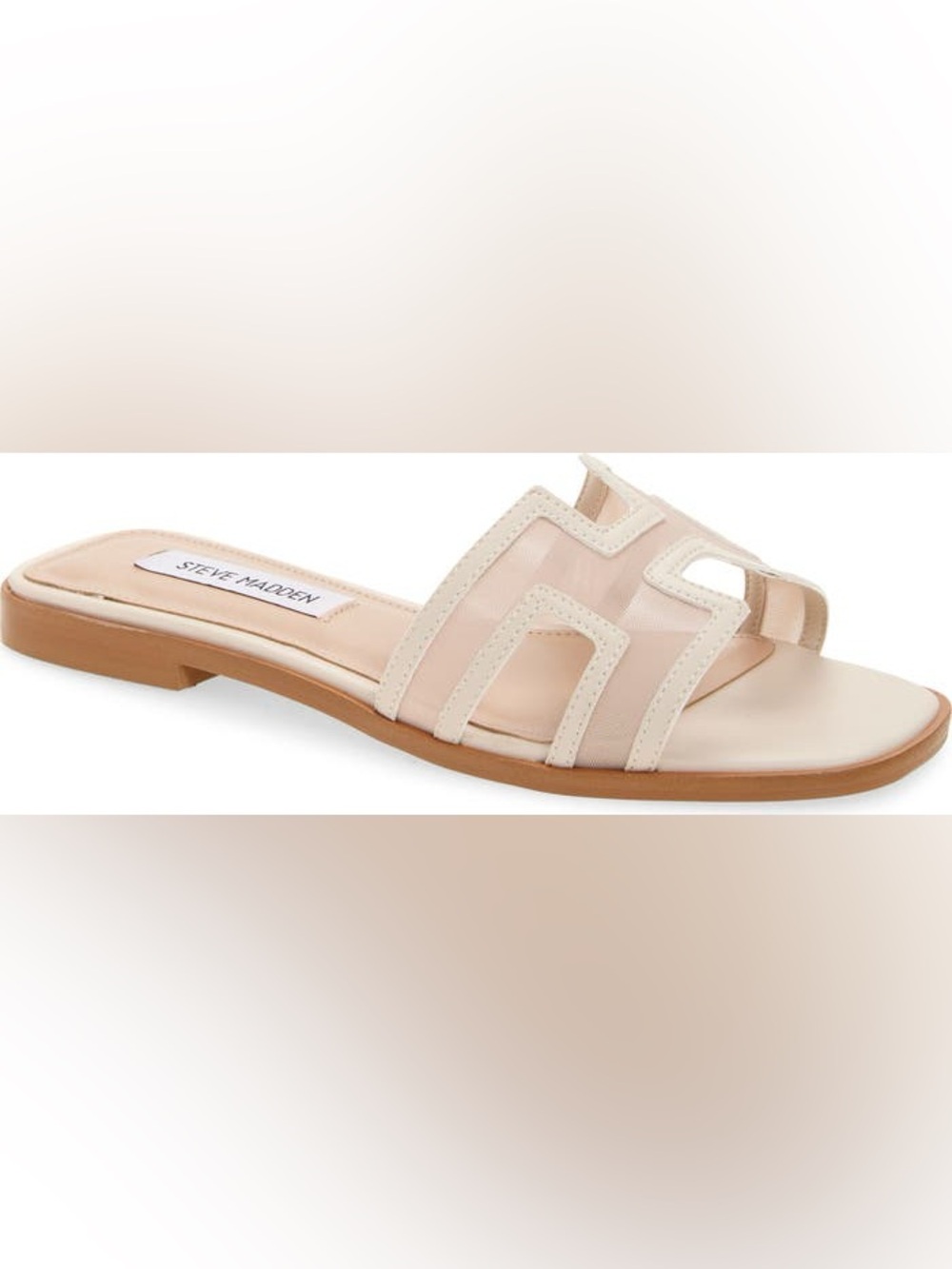 Steve Madden Hadyn Mesh Slide Sandal in Bone | SLIGHTLY USED